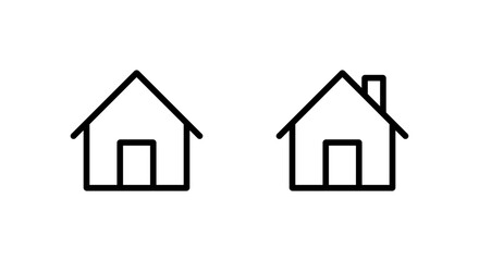 Home icon in line style. House, building, and real estate symbol for property and homepage design