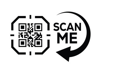 QR code scan icon set. Scan me frame. QR code scan for smartphone. QR code for mobile app, payment and identification. Vector illustration.
