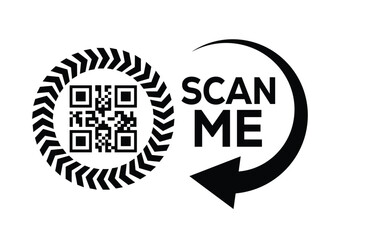 QR code scan icon set. Scan me frame. QR code scan for smartphone. QR code for mobile app, payment and identification. Vector illustration.
