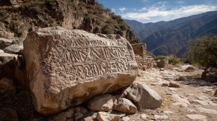 ancient carved stone mountain path