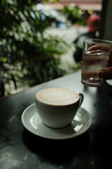 cup of coffee on the table