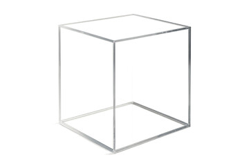 Minimalist transparent display case with clean geometric design showcasing contemporary product presentation solutions