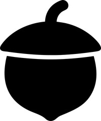 Acorns Silhouette Vector Illustration Isolated Nature Design