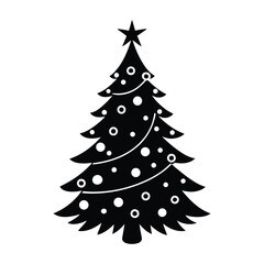 decorated christmas tree vector art