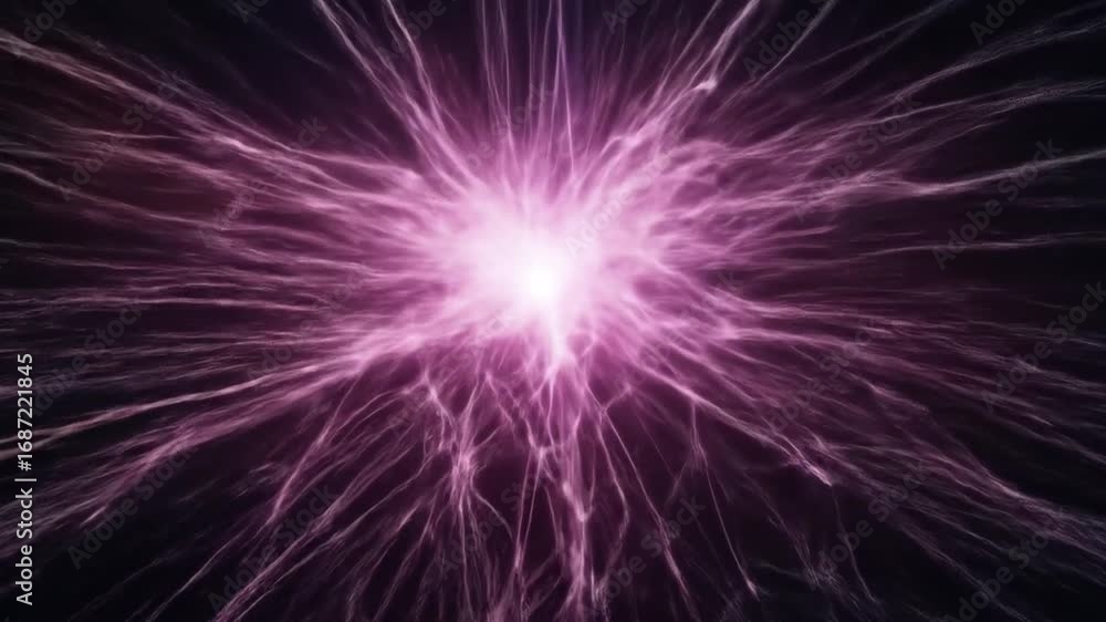 Poster abstract purple energy plasma glowing with light rays and lines in a dynamic futuristic background