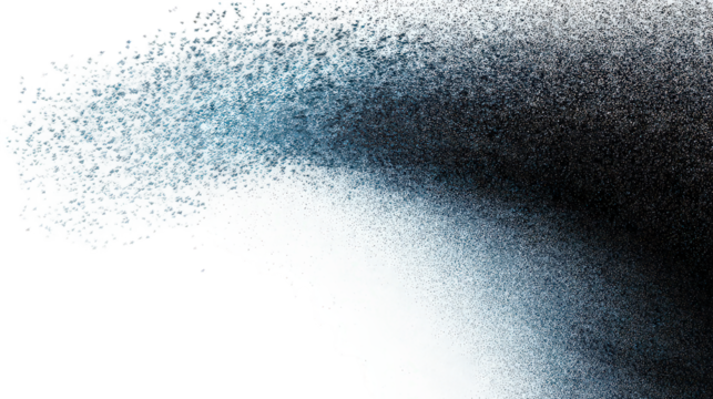 Abstract Blue And White Ink Spatter On Transparent Background