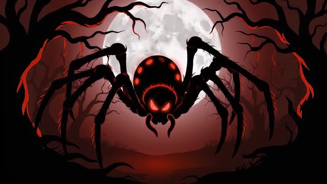 Giant spider silhouette halloween