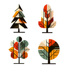 autumn halloween design elements set