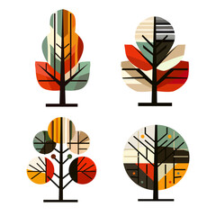 autumn halloween design elements set