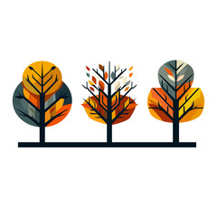 autumn halloween design elements set