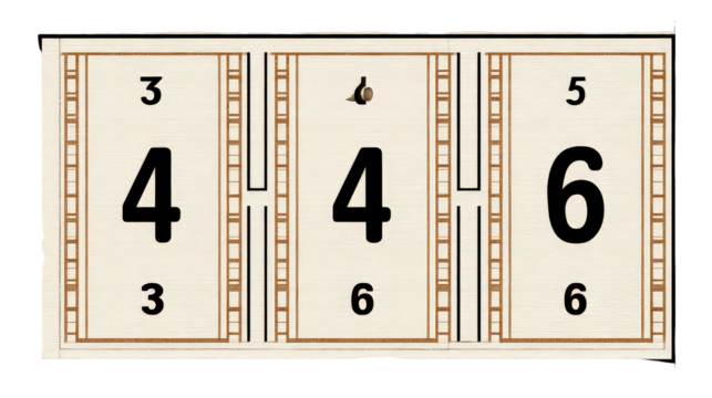 Vintage Lottery Ticket with Numbers 3446 on Beige Background