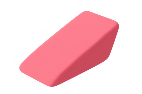 Pink eraser floating on transparent background: correcting mistakes with ease