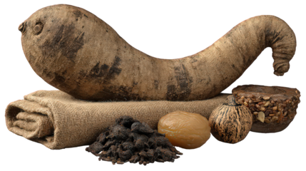 Abstract Brown Organic Textures and Forms on Black Background