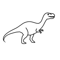 Fototapeta premium Black line icon of dinosaur representing evolution and prehistoric life