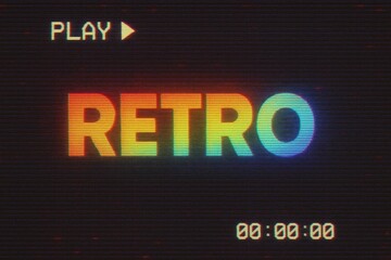 Retro VHS aesthetic with nostalgic scan lines and vintage color distortion effects