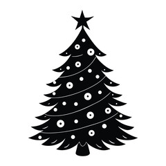 decorated christmas tree vector art