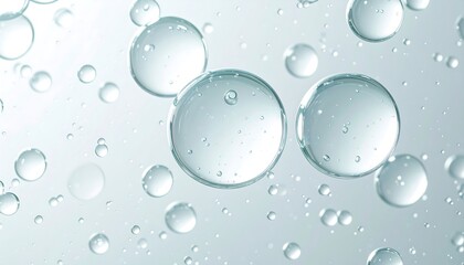 Light-toned, transparent bubbles, close-up