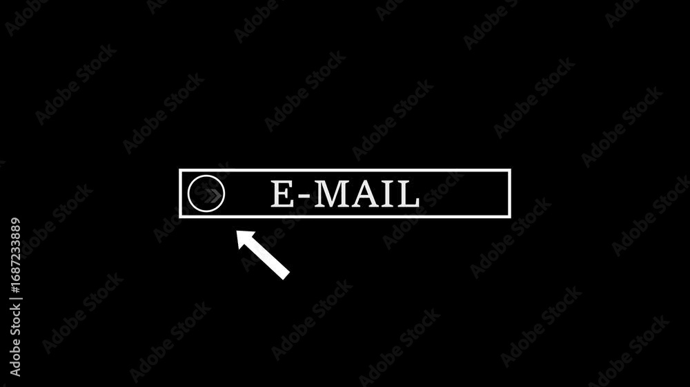 Aufkleber glowing white text cursor animation. design is email button vector sign, symbol, pointing towards do