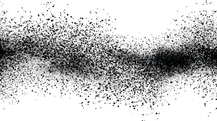 Fototapeta premium Abstract Silver Particles Swirling on Black Background