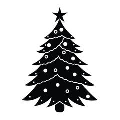 decorated christmas tree vector art