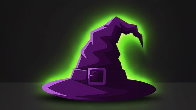 Purple witch hat neon glow