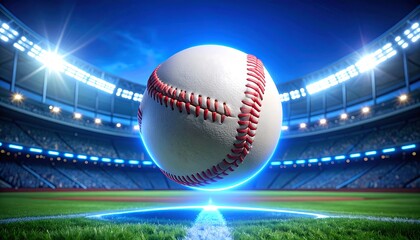 Baseball in stadium night scene