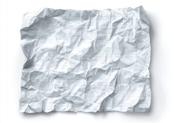 Crumpled sheet of lined paper against white background