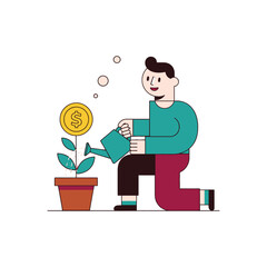 Watering a Money Plant: Investment Growth.