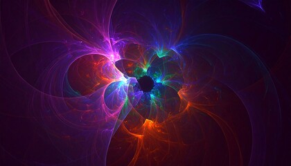 Abstract fractal design with swirling colors