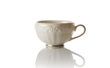 Elegant teacup isolated on white background