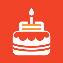 happy birthday cake icon vector art