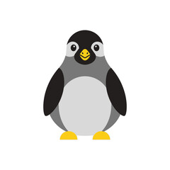 Cute cartoon penguin illustration isolated on white background.