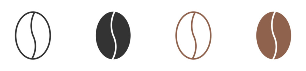 Fototapeta premium Coffee bean icon. Coffee seed sign set. Caffeine vector illustration . 