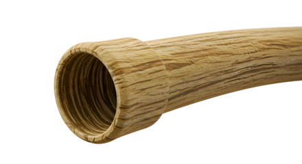 FARMING - Close-up of a wooden didgeridoo isolated on white background, traditional Australian wind instrument perfect for cultural and music-themed projects