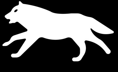 Wolf icon.A beautifully wolf portrait composed of sharp triangular facets.Wolf silhouette logo icon. Howling predator sign. Wild canine animal symbol. Vector illustration.