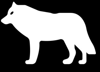 Wolf icon.A beautifully wolf portrait composed of sharp triangular facets.Wolf silhouette logo icon. Howling predator sign. Wild canine animal symbol. Vector illustration.