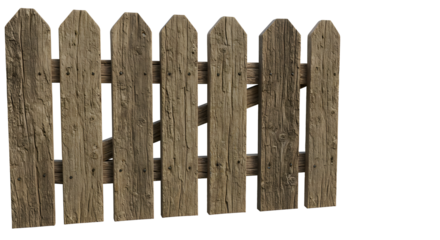 FARMING - Rustic wooden fence panels with weathered texture isolated on black background, perfect for garden and outdoor design projects