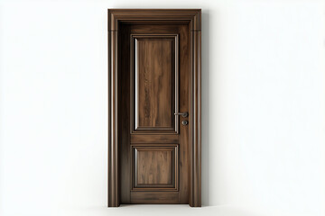 Minimalist wooden door model, elegant plain design, smooth wood texture, natural brown color
