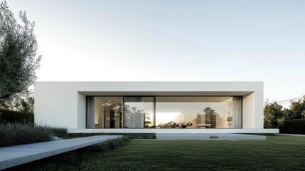 Contemporary white house exterior