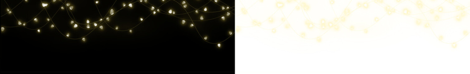 Png overlay featuring glowing fairy lights on a black background, creating a magical ambiance,...