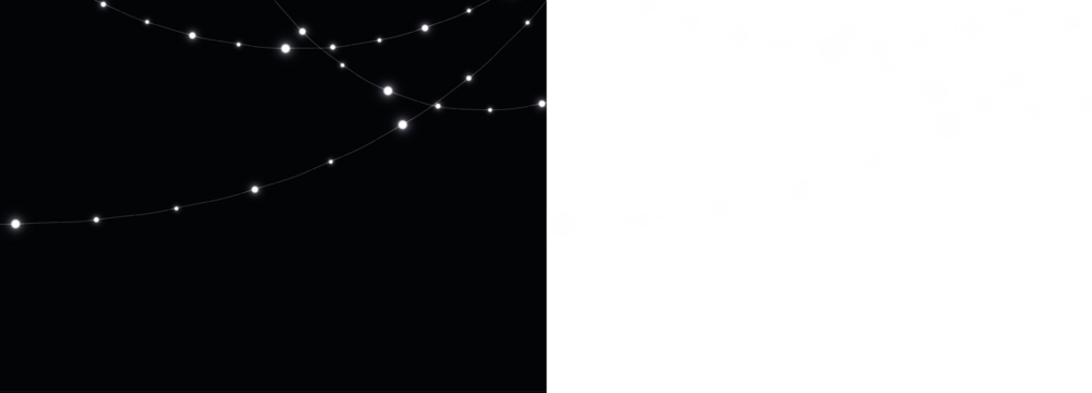 Elegant string lights glowing against a dark background, creating a magical atmosphere, perfect for festive occasions or romantic settings with copy space for text