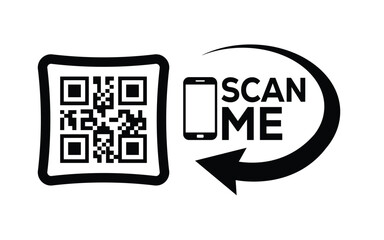 Obraz premium Scan QR code icon. Digital scanning qr code. QR code scan for smartphone. Scan Here text on top of the qr code