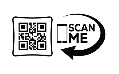 QR code scan icon set. Scan me frame. QR code scan for smartphone. QR code for mobile app, payment and identification. Vector illustration.