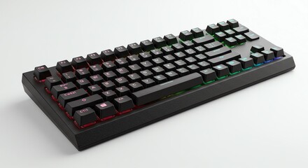 Black mechanical keyboard with RGB lighting