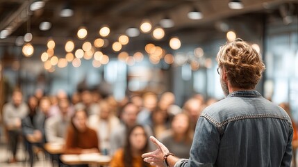 Public Speaking Event in Modern Classroom