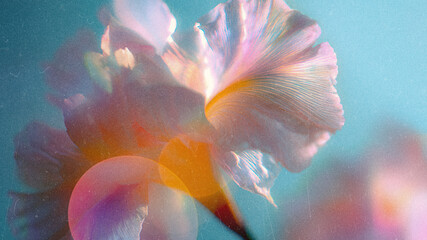 Soft Blurred Y2K Florals Vintage Backgrounds. Colorful flowers in soft focus with gentle hues...