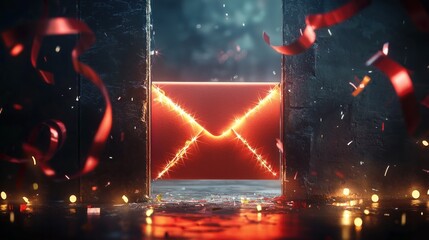 Burning red envelope