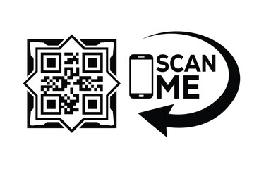 QR code scan icon set. Scan me frame. QR code scan for smartphone. QR code for mobile app, payment and identification. Vector illustration.