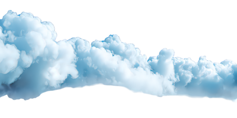 Fluffy White And Blue Clouds Isolated On Transparent Background