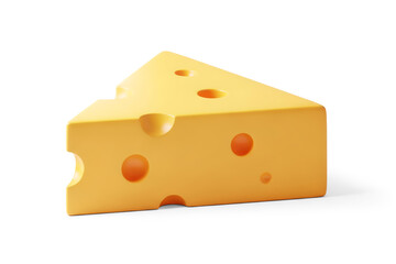 3d Rendering of Cheese Wedge Collection Isolated on White Background